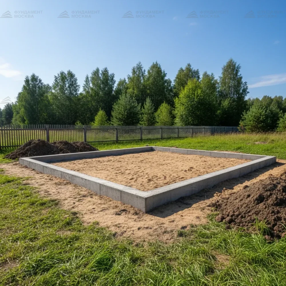 Монолитный ленточный фундамент для беседки