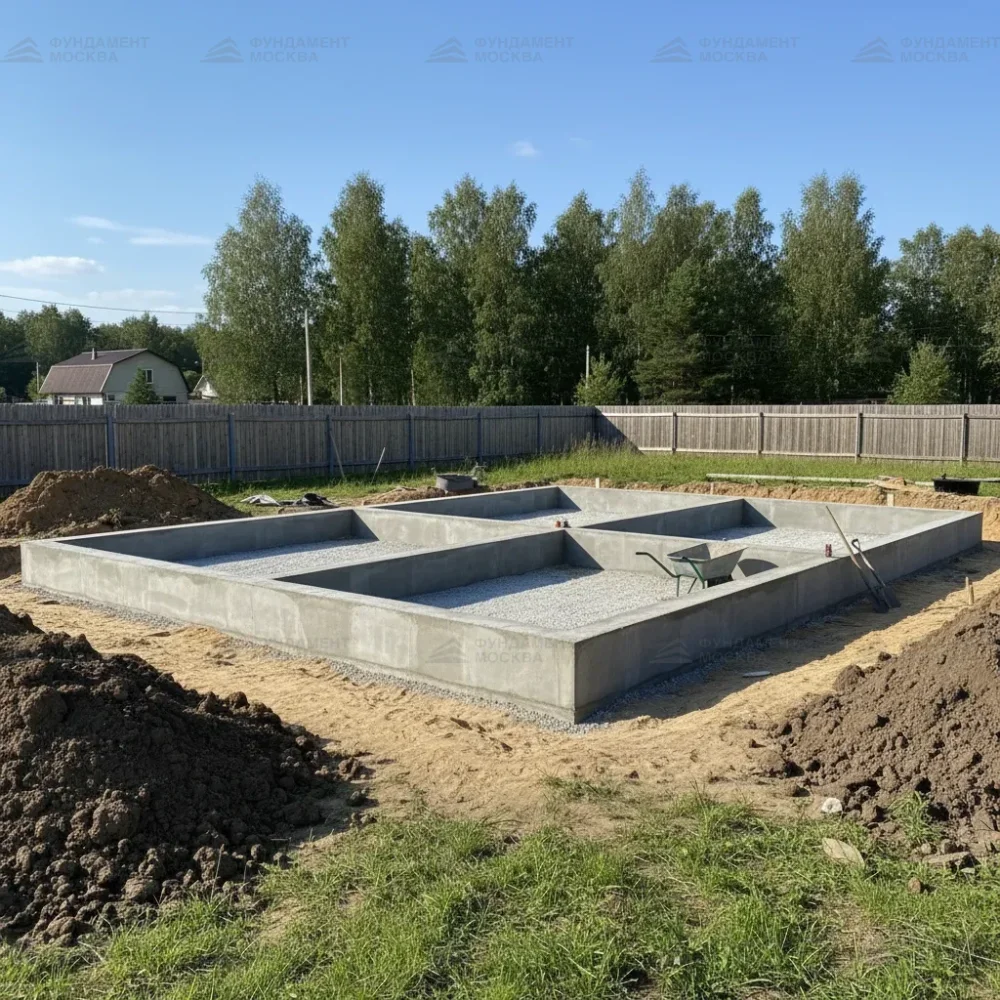 Монолитный ленточный фундамент для дуплекса