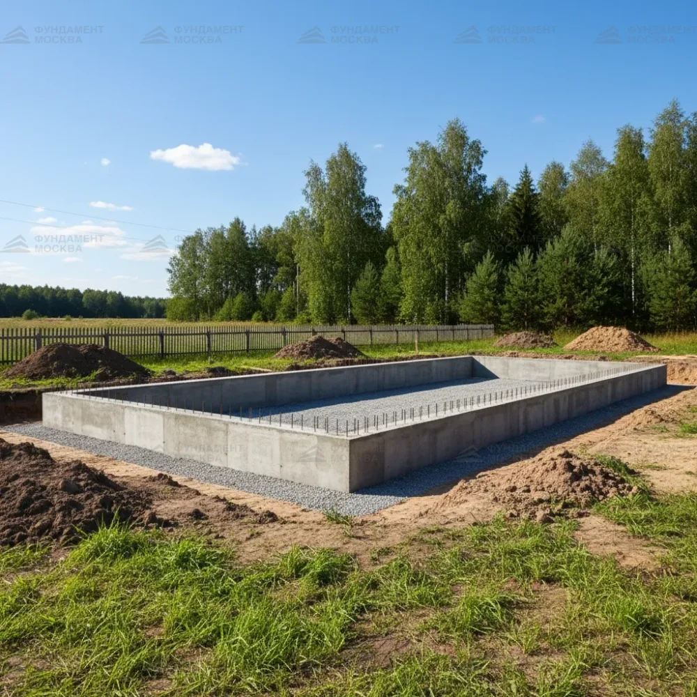 Монолитный ленточный фундамент для гостевого дома