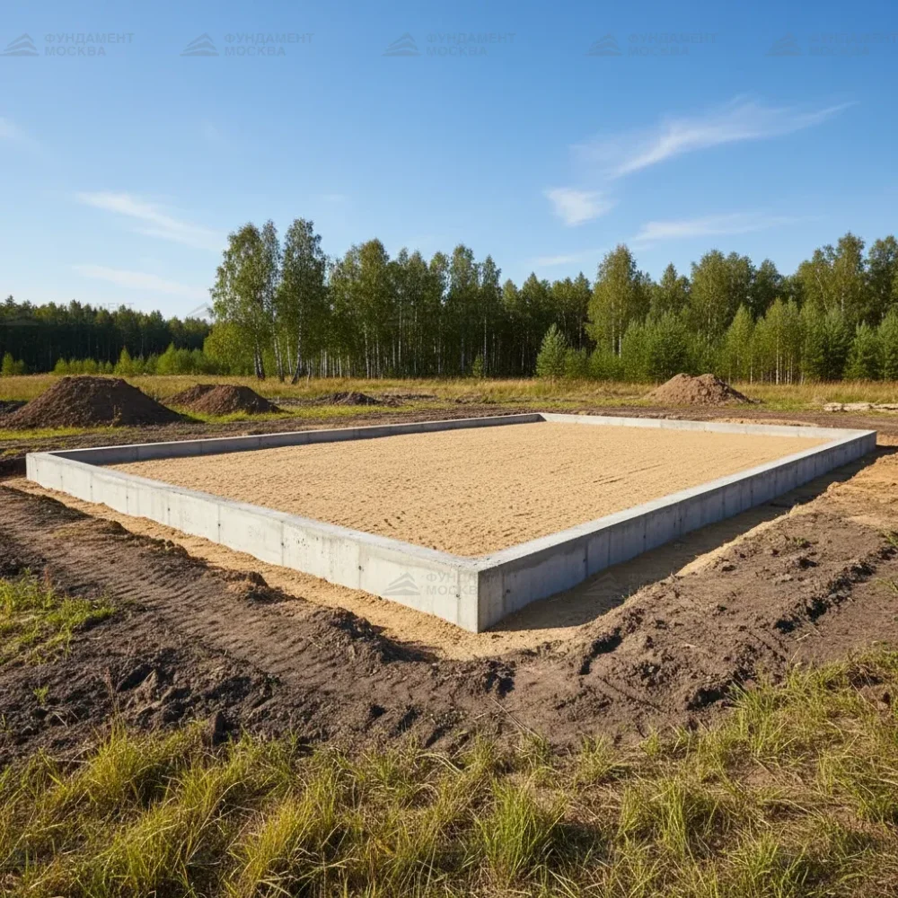 Монолитный ленточный фундамент 10x18 м