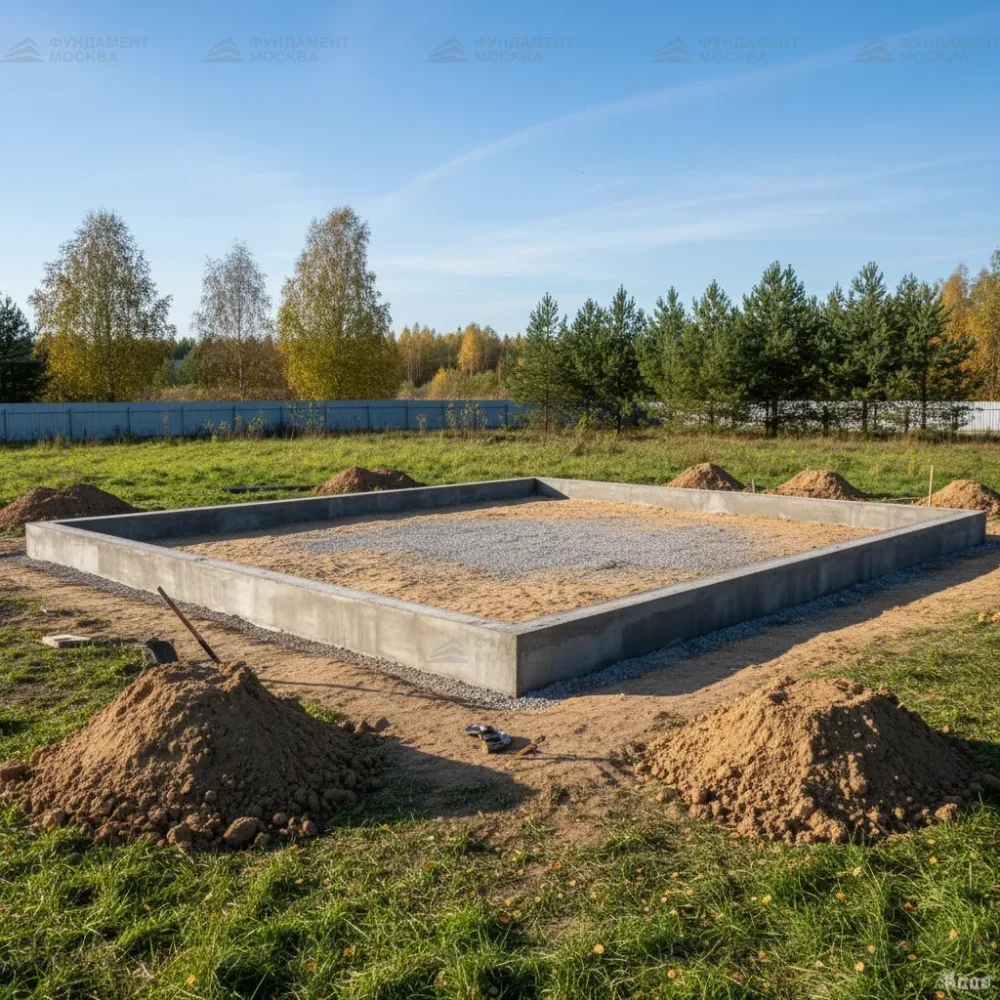 Монолитный ленточный фундамент 6x8 м