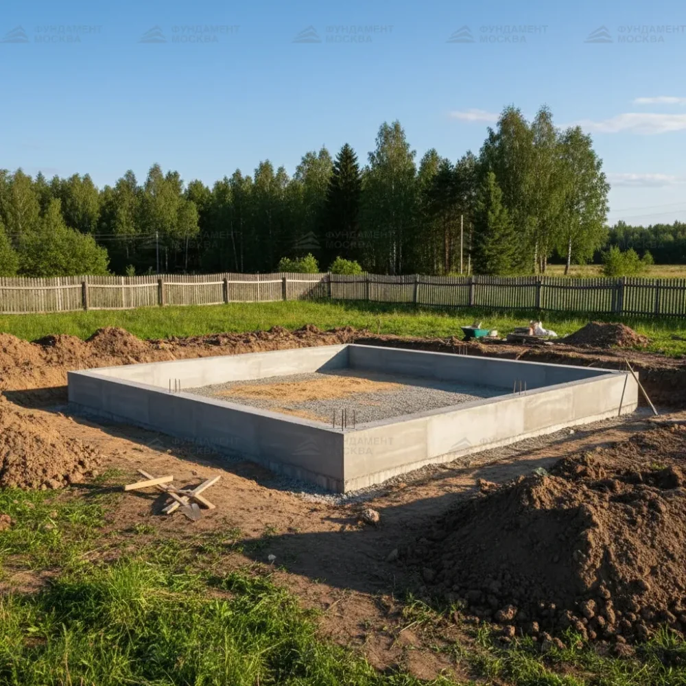 Монолитный ленточный фундамент 6x6 м